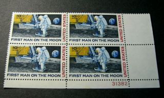 Us Plate Blocks Stamp Scott C76 Moon Landing 1969 Mnh L287