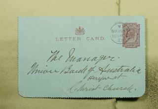 Dr Who 1909 Zealand Brookside Letter Card To Christchurch E55918