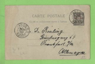 French Colonies - Tangier 1895 5c Ovpt 10c Postal Stationery Card To Germany