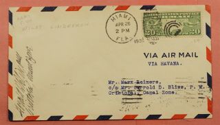 1930 Fam 5 Lindbergh Flight Miami Fl Airmail To Canal Zone Aamc F5 - 44