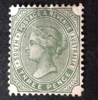 South Australia 1883 3d Sage Green Stamp No Gum