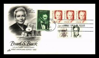 Dr Jim Stamps Us Pearl S Buck Great Americans Combo First Day Cover Art Craft