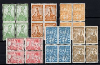 P000188/ Bulgaria Stamps – Mi 266 / 271 Blocks Of 4 Complete Mnh 180 E