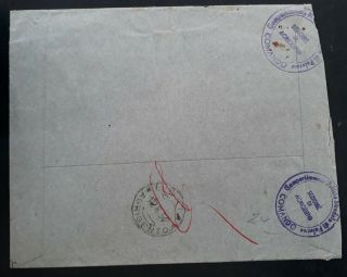 RARE 1952 Italy Registd Consignment Cover ties 5 Segnatasse stamps cnc Agrigento 2