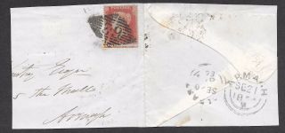 1854 Gb In Ireland 1d Red Eh Perf 16,  Belfast Split On Piece To Armagh