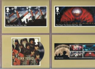 2016 Pink Floyd Set Of 11 X Phq Stamp Cards,  Fdi Special H/s Back