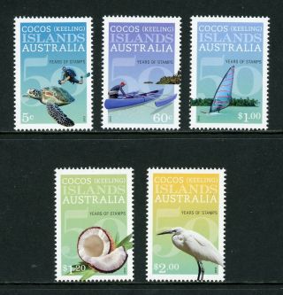Cocos Islands Scott 367 - 371 Mnh Cocos Islands Postage Stamps 50th Ann Cv$11,