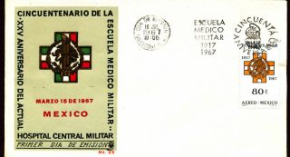 Military Medical School Health Medicine 1967 Mexico Fdc