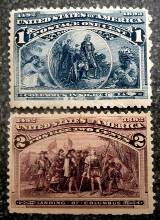 Buffalo Stamps: Scott 230 - 231 Columbus Expo,  Nh/og & Vf,  Cv = $70