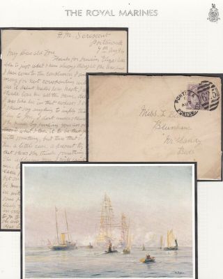 1894 Portsea Portsmouth Duplex Royal Marine Letter On Hms Crescent To E Blane
