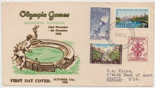 Australia 1956 Fdc Olympic Games Melbourne
