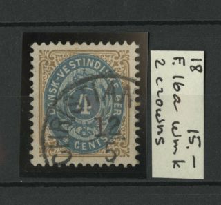 Danish West Indies 1901 Scott 18 Facit 16a Wmk 2 Crowns Cv$15.  00