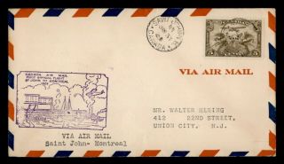 Dr Who 1929 Canada St.  John To Montreal First Flight Air Mail C119941