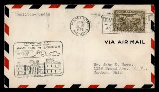 Dr Who 1929 Canada Hamilton To London First Flight Air Mail C119920