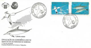 1992 Brazil Birds Dolphin On Fdc
