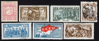 Russia Ussr 1927 Complete Set Sc 202 - 208.  Mh/used.  Cv=$70