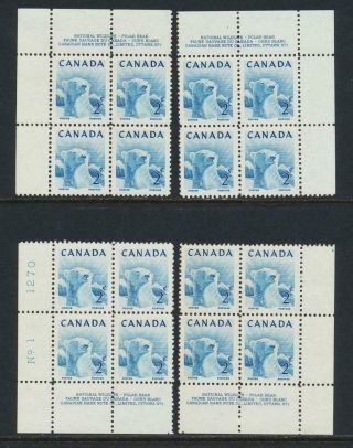 Canada 1953,  2c Polar Bear Plate Block 1 Set Mnh Sc 322 (see Below)