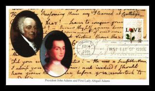 Dr Jim Stamps Us Love Letter President Adams And Abigail Fdc Cover Lovejoy
