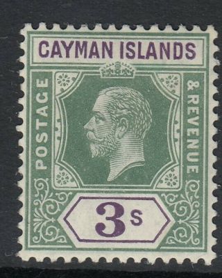Cayman Islands 1912 3s Green & Violet Sg50 Mtd