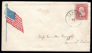 Usa 1861 Patriotic Cover W/stamp Scott 65