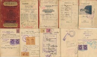 KINGDOM OF EGYPT 1922,  RARE COMPLETE PASSPORT WITH KING FOUAD REVENUES.  B506 2