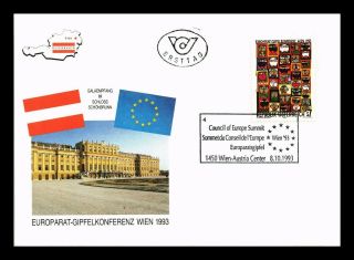 Dr Jim Stamps Summit Meeting Council Of Europe Fdc Austria European Size Cover