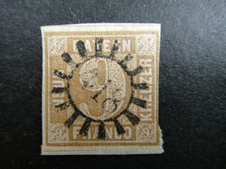 Germany 1862 Stamp Complete Circle Bavaria German States With Silk Thread D