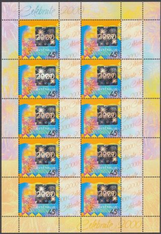 Australia Hologram Souvenir Sheet Of 10 - Celebrate 2000 - Mnh