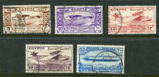 Egypt 1933 Aviation Congress Fine Set 5 Stamps