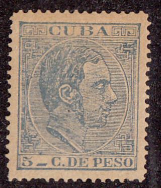 Spain Caribbean Island Colony 126 5c 2nd Retouch King 1883 Cv $120