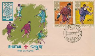 1968 Olympic Games Mexico City,  Fdc Bhutan.