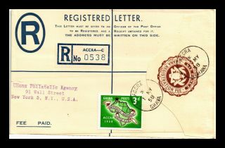 Dr Jim Stamps Accra Ghana Registered Embossed Backstamp Cover