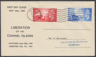 Channel Islands Occupation Display Fdc; Guernsey M/c; 1948
