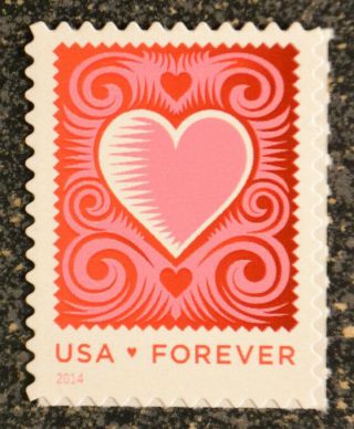 2014usa 4847 Forever Love - Cut Paper Heart Nh Valentine
