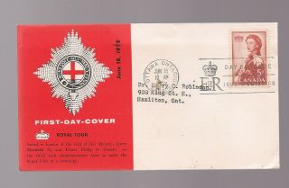 1st Day Cover/canada/ 386/royal Visit/1959/schering Cachet