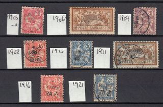 China Shanghai Po French Sg Cv 64£ 77$ Dates From 1905 To 1921