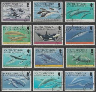 South Georgia,  Sth Sandwich Is 1994 Whales,  Dolphins Set Sg231 - 242 C £32