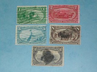 1,  2,  5,  8 & 10 Cent 1898 Trans - Mississippi Issue (sc 285,  286,  288,  289,  290)