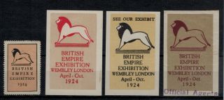 British Empire Exhibition 4 Different Publicity Labels For The 1924 Exhibition