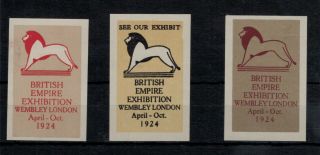 British Empire Exhibition 3 Different Publicity Labels For The 1924 Exhibition