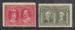 Canada 1908 Tercentenary 2 Cent & 7 Cent.  Sg 190 & 192