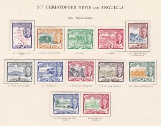 St Kitts & Nevis & Anguilla.  Sg 94 - 105,  1c To $4.  80.  Mounted.
