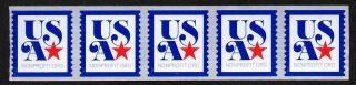 Usa,  Scott 5172,  Strip Of 5 Stamps Pnc P111,  Usa Star Non - Profit Org.  Mnh