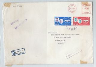 Middle East Uae Trucial Dubai Nov 1966 Commercial Cover With Stamps And Meter