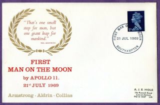 Apollo Ii First Man On Moon Postmark Day Of First Step 21 Jul 1969 G B Cover