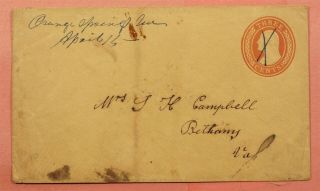 1850s Dpo 1804 - 1866 Orange Springs Va Manuscript Cancel U10 Stationery