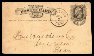 Mayfairstamps Us Postal History 1879 Houston To Galveston Texas Postal Card Wwb9