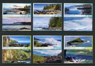 Norfolk Island Scott 1079 - 1084 Mnh Shorelines With Labels Cv$10,