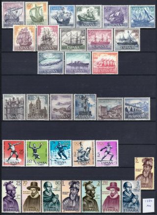 Spain,  1964,  Mostly Full Series Of Good Old Stamps,  Mh