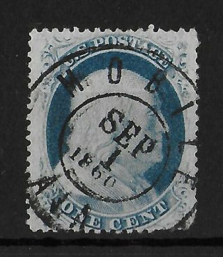 United States 1857 - 1861 1c Franklin Blue Unchecked For Type Fine Cancel